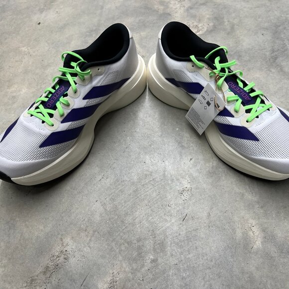 Adidas Adizero Evo SL Men's Running Shoes White Collegiate Purple JS4495 - New - Picture 5 of 6